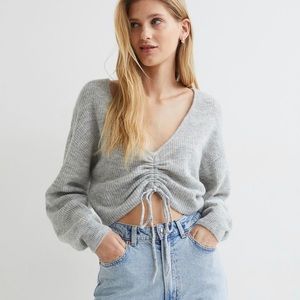 H&M Gray drawstring sweater